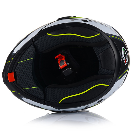 KASK MOTOCYKLOWY VITO FURIO FLUO GREY SZCZĘKOWY + INTERKOM VITO BLUETOOTH 2XL