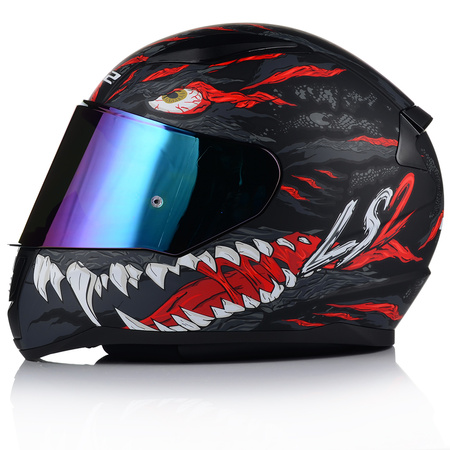 KASK MOTOCYKLOWY LS2 FF353 RAPID II KAIJU 06 + LUSTRZANKA TĘCZOWA SZYBA
