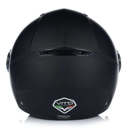 KASK MOTOCYKLOWY OTWARTY | VITO BRAVO | CZARNY MAT SKUTER CHOPPER ECE 22.06