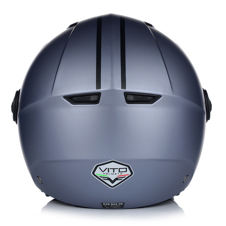 KASK MOTOCYKLOWY OTWARTY | VITO MODA | SZARY MAT SKUTER CHOPPER ECE 22.06 