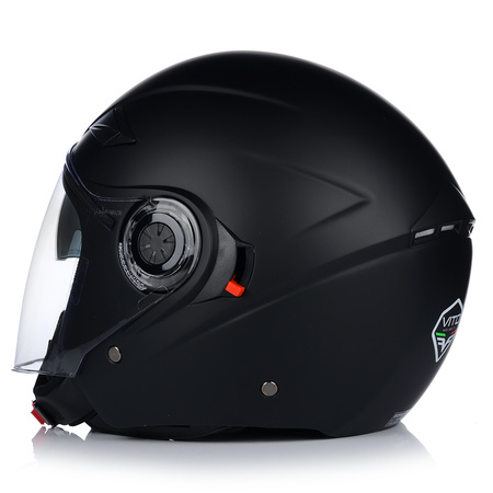 KASK MOTOCYKLOWY OTWARTY | VITO AMARO BLACK | MATOWY SKUTER CHOPPER +BLENDA 