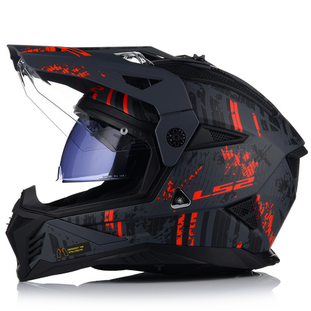 KASK MOTOCYKLOWY LS2 MX702 PIONEER ENDURO CROSS QUAD ATV + SZYBA + BLENDA