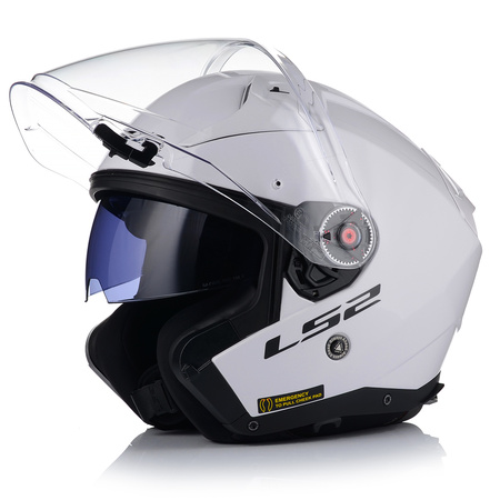 OTWARTY KASK MOTOCYKLOWY LS2 OF603 BIAŁY POŁYSK + PINLOCK ANTYPARA + BLENDA