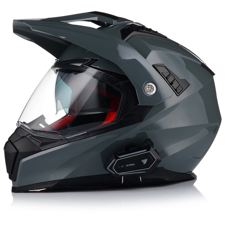 KASK MOTOCYKLOWY VITO MOLINO GREY ENDURO CROSS QUAD ATV + INTERKOM + BLENDA