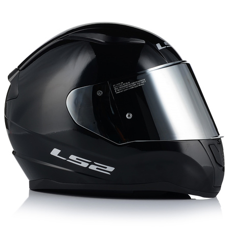 KASK MOTOCYKLOWY LS2 FF353 RAPID II CZARNY POŁYSK ECE 22.06 + LUSTRZANA SZYBA