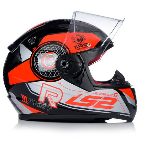 KASK LS2 FF353 RAPID STRATUS BLACK RED SILVER XXL