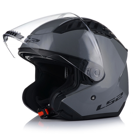 OTWARTY KASK MOTOCYKLOWY LS2 OF600 COOPTER II SZARY POŁYSK 22.06 + BLENDA