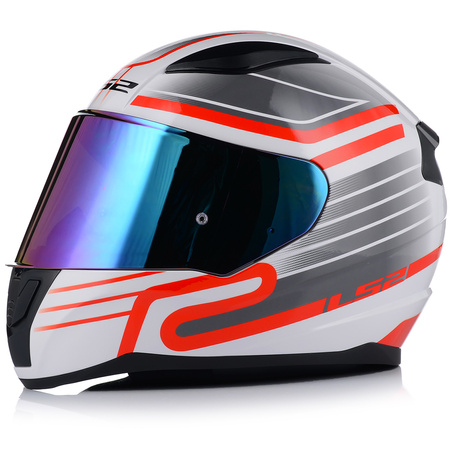 KASK MOTOCYKLOWY LS2 FF353 RAPID II CIRCUIT ECE 22.06 + TĘCZOWA SZYBA