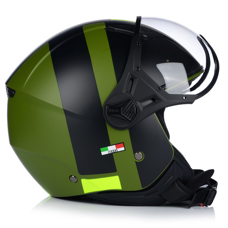KASK MOTOCYKLOWY OTWARTY | VITO MODA RETRO MAT | SKUTER CHOPPER ECE 22.06