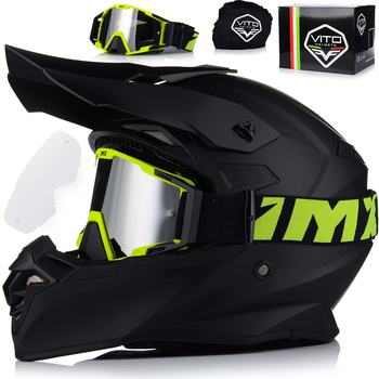 KASK MOTOCYKLOWY | VITO TIVOLI + GOGLE IMX | OFF-ROAD ENDURO CROSS QUAD
