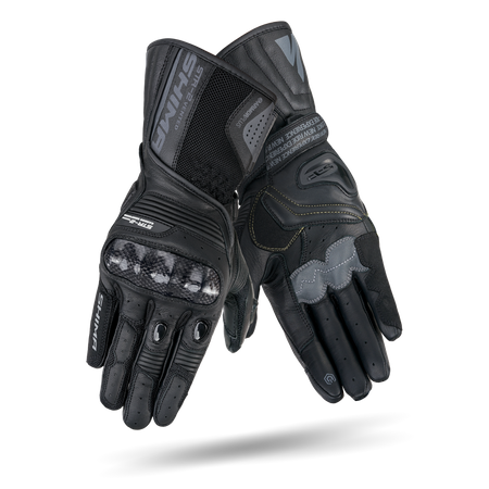 RĘKAWICE MOTOCYKLOWE | SHIMA STR-2 VENTED BLACK | SKÓRZANE SPORTOWO-MIEJSKIE