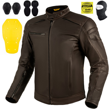 KURTKA MOTOCYKLOWA | SHIMA BLAKE BROWN | MĘSKA SKÓRZANA VINTAGE + GRATIS