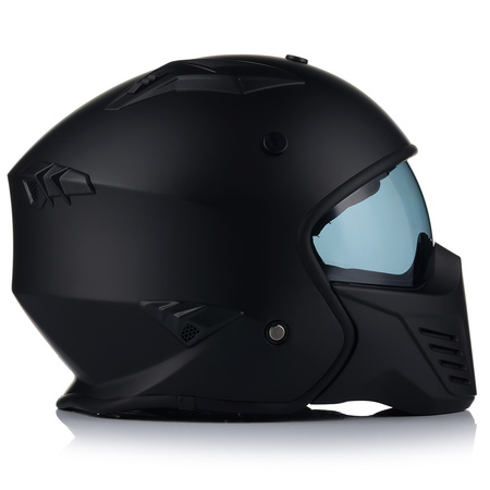 KASK MOTOCYKLOWY OTWARTY VITO BRUZANO ODPINANA SZCZĘKA  + DASZEK + 2x SZYBA