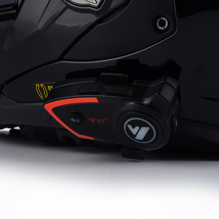 KASK MOTOCYKLOWY LS2 FF901 ADVANT CZARNY POŁYSK + INTERKOM VITO BLUETOOTH