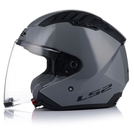 OTWARTY KASK MOTOCYKLOWY LS2 OF600 COOPTER II SZARY POŁYSK 22.06 + BLENDA