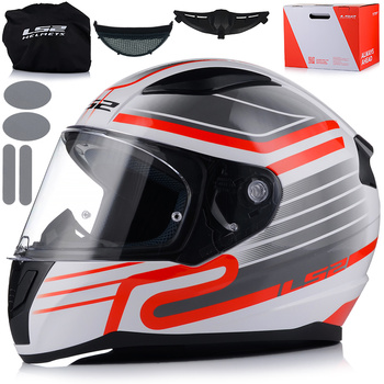 KASK LS2 FF353 RAPID II CIRCUIT WHITE RED-06 XL