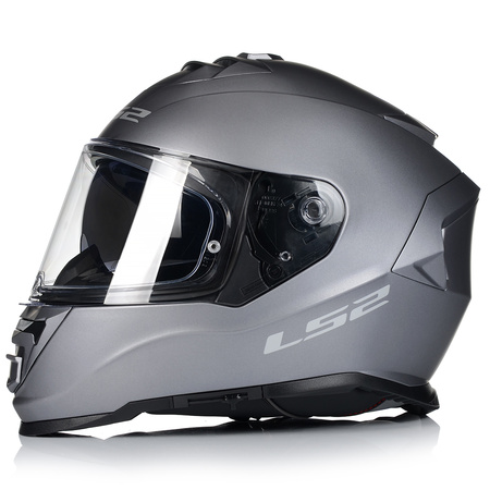 KASK MOTOCYKLOWY LS2 FF800 STORM II SZARY MATT + INTERKOM VITO BLUETOOTH