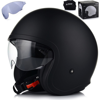 KASK MOTOCYKLOWY LS2 OF599 SPITFIRE MATT BLACK + JASNA I CIEMNA SZYBA
