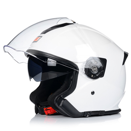 OTWARTY KASK MOTOCYKLOWY BIAŁY ORIGINE PALIO SKUTER CHOPPER + BLENDA 