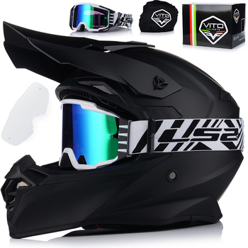 KASK MOTOCYKLOWY | VITO TIVOLI | OFF-ROAD ENDURO CROSS QUAD ATV + GOGLE LS2