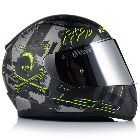 KASK MOTOCYKLOWY LS2 FF353 RAPID II PIRATES ECE 22.06 + LUSTRZANA SZYBA