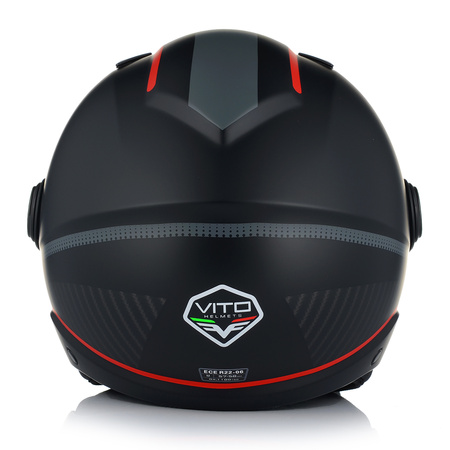 KASK MOTOCYKLOWY OTWARTY VITO LAVORI BLACK/RED XXL