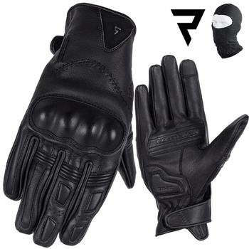 RĘKAWICE MOTOCYKLOWE | REBELHORN THUG II | MĘSKIE KRÓTKIE SKÓRZANE + GRATISY