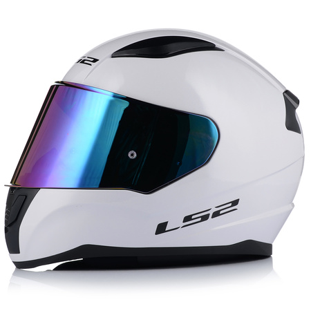 KASK MOTOCYKLOWY LS2 FF353 RAPID II BIAŁY POŁYSK ECE 22.06 + TĘCZOWA SZYBA 3XL