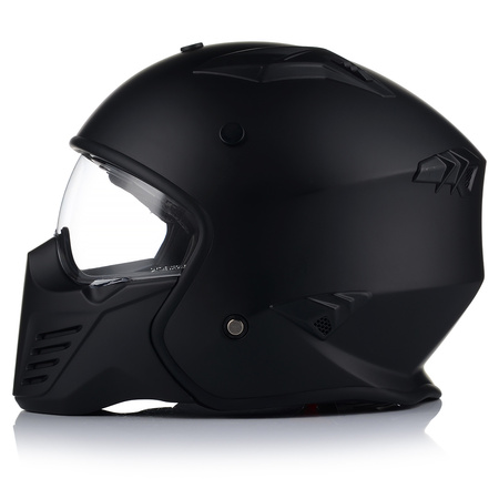 KASK MOTOCYKLOWY OTWARTY | VITO BRUZANO MATT | ODPINANA SZCZĘKA  + 2x SZYBA