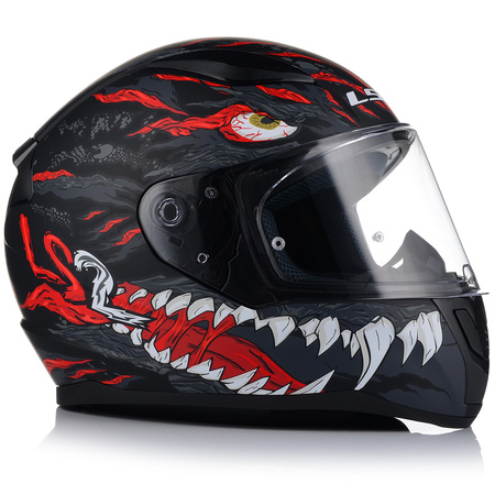 KASK MOTOCYKLOWY LS2 FF353 RAPID II KAIJU 06 + LUSTRZANKA ZŁOTA SZYBA
