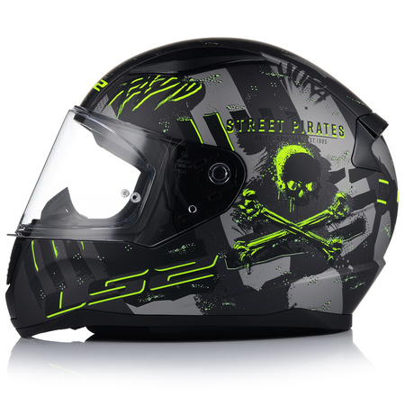 KASK MOTOCYKLOWY LS2 FF353 RAPID II PIRATES ECE 22.06 + LUSTRZANA SZYBA