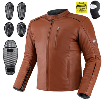 KURTKA MOTOCYKLOWA | SHIMA HUNTER+ LIGHT BROWN | MĘSKA SKÓRZANA + GRATIS