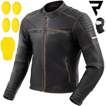 KURTKA MOTOCYKLOWA | REBELHORN HUNTER II | MĘSKA SKÓRZANA KLASYCZNA + GRATIS