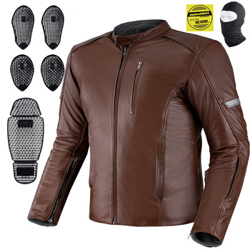 KURTKA MOTOCYKLOWA | SHIMA HUNTER+ BROWN | MĘSKA SKÓRZANA VINTAGE + GRATIS