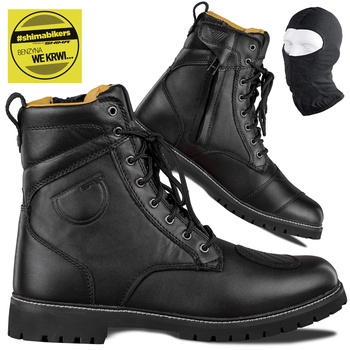 BUTY MOTOCYKLOWE | SHIMA THOMSON BLACK | MĘSKIE SKÓRZANE STYLOWE+ GRATISY
