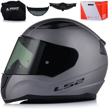 KASK MOTOCYKLOWY LS2 FF353 RAPID II SZARY MAT ECE 22.06 + PRZYCIEMNIANA SZYBA