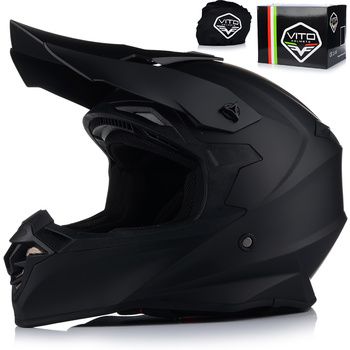 KASK MOTOCYKLOWY | VITO TIVOLI | OFF-ROAD ENDURO CROSS QUAD ATV CZARNY MATT