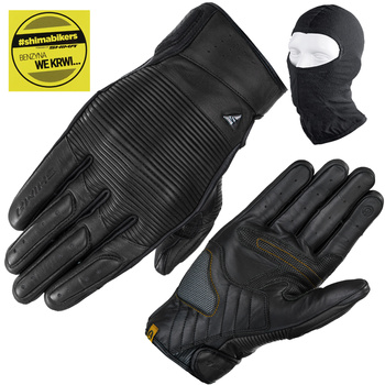 RĘKAWICE MOTOCYKLOWE | SHIMA BLAKE BLACK | MĘSKIE SKÓRZANE KRÓTKIE + GRATIS