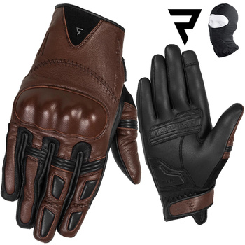 RĘKAWICE MOTOCYKLOWE | REBELHORN THUG II | MĘSKIE KRÓTKIE SKÓRZANE + GRATISY