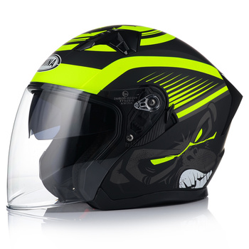 OTWARTY KASK MOTOCYKLOWY FLUO MATT SKUTER CHOPPER ECER 22.06 + BLENDA