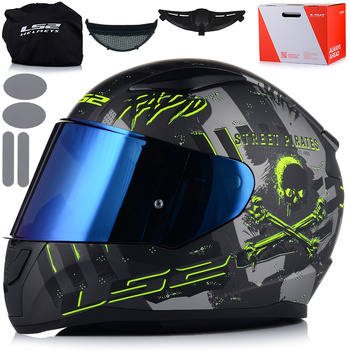 KASK MOTOCYKLOWY LS2 FF353 RAPID II PIRATES ECE 22.06 + NIEBIESKA SZYBA