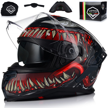 KASK MOTOCYKLOWY | VITO PRESTO | MONSTER VENOM SYSTEM PINLOCK + BLENDA