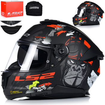 KASK MOTOCYKLOWY LS2 FF808 STREAM II MONKEY KEVLAR SYSTEM PINLOCK + BLENDA