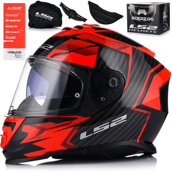 KASK MOTOCYKLOWY LS2 FF800 STORM II TRACKER + PINLOCK + BLENDA ECER 22.06