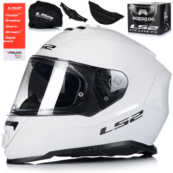 KASK MOTOCYKLOWY LS2 FF800 STORM II SOLID + PINLOCK + BLENDA ECER 22.06