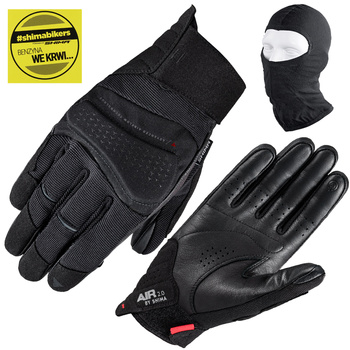 RĘKAWICE MOTOCYKLOWE SHIMA AIR 2.0 MEN CZARNE KRÓTKIE MIEJSKIE + GRATISY