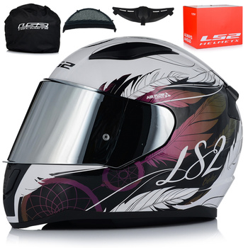 KASK MOTOCYKLOWY LS2 FF353 RAPID II BOHO DAMSKI 22.06 + LUSTRZANA SZYBA