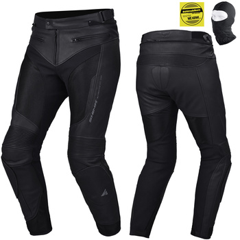 SPODNIE MOTOCYKLOWE | SHIMA PISTON BLACK | MĘSKIE SKÓRZANE CZARNE + GRATIS