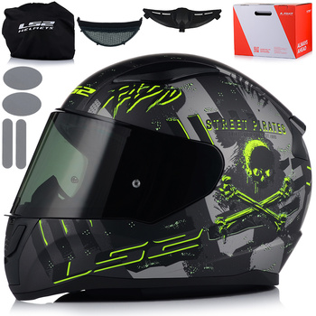 KASK MOTOCYKLOWY LS2 FF353 RAPID II PIRATES ECE 22.06 + PRZYCIEMNIANA SZYBA