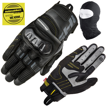 RĘKAWICE MOTOCYKLOWE | SHIMA X-BREEZE 2 BLACK | KRÓTKIE Z OCHRANIACZAMI CE